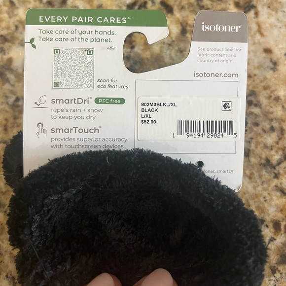 New - Isotoner Women's Black Gloves with Faux Fur Trim - Picture 3 of 3